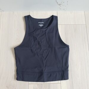 Banana Republic Tank Top Womens XS Black Racer Back  High Neck Crop